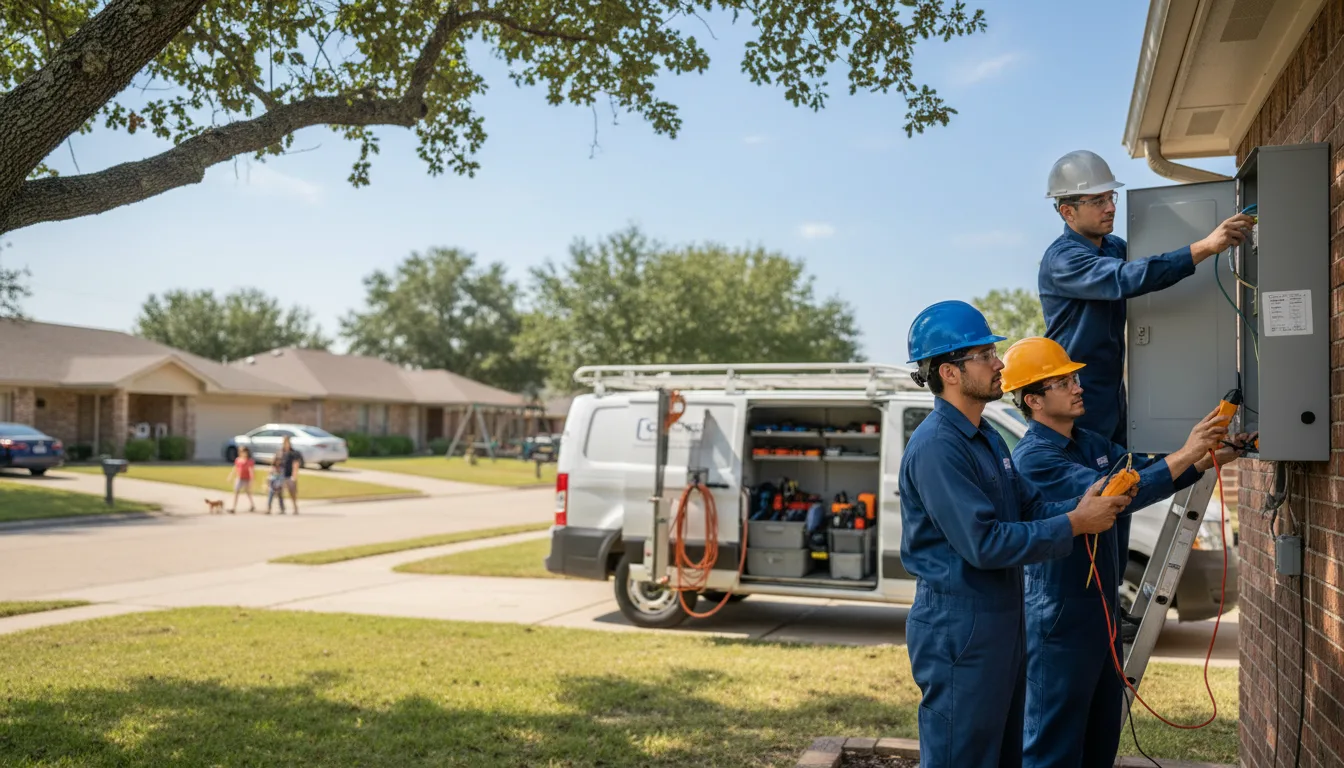 Certified electrician providing emergency electrical services in Yancey, TX